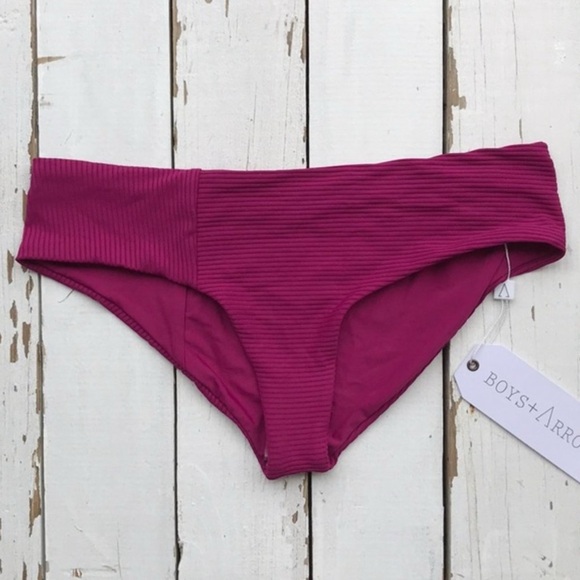 Boys + Arrows Magenta Pink Ribbed Bikini Set- Dylan Top + Wallace Bottoms - Picture 11 of 16